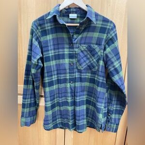 Women’s Columbia Blue & Green Plaid Button-Up Shirt
